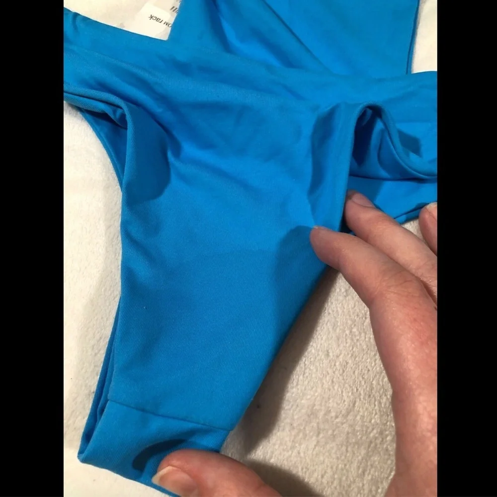 EUC $180 Frankie's Bikinis Cali Cutout One-Piece Swimsuit Azure Blue [SZ L] #706